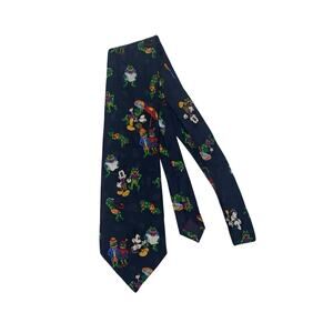 Disney Mickey Frogs Beach Tie 100% Silk Necktie 58” X 3.75”